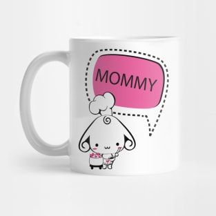 Loving Mommy Dog Cartoon with Heart Mug